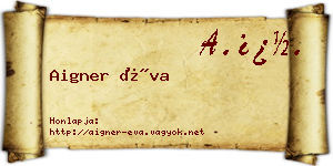 Aigner Éva névjegykártya